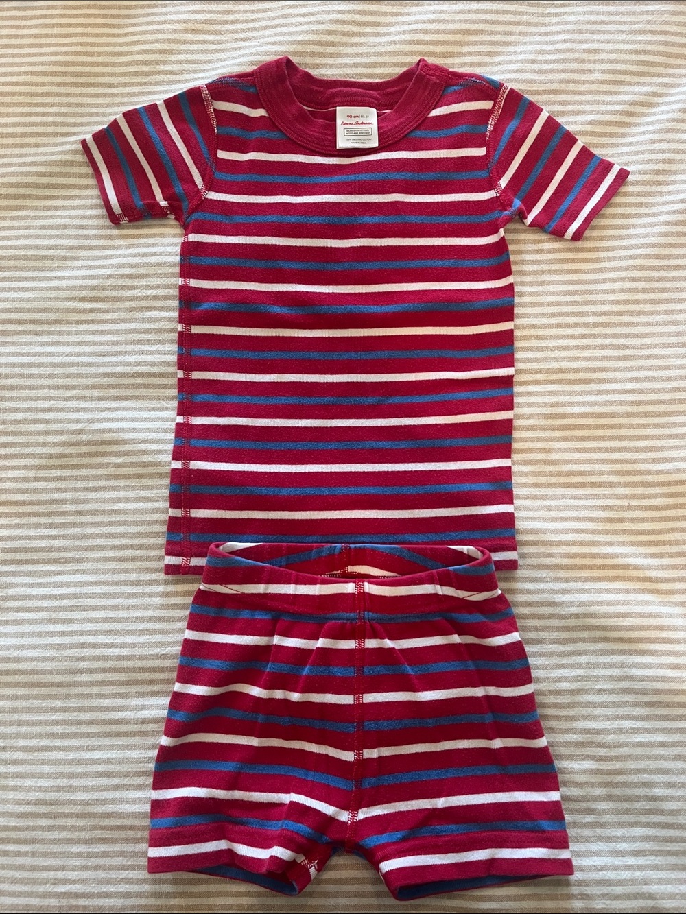 Kids Striped Short Sleeve Pajama Set